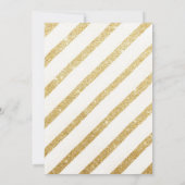 モダン金ゴールドストライプブラッシュストロークSweet 16 招待状 (裏面)
