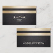 モダン金ゴールドストライププロフェッショナル 名刺 (正面/裏面)