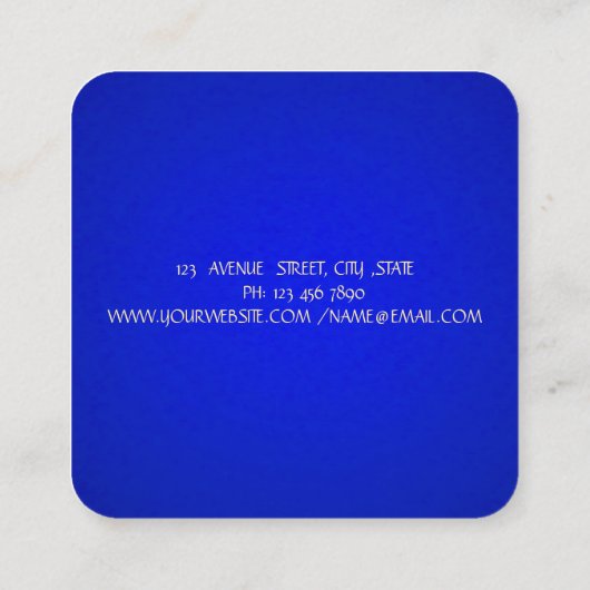 モダン金ゴールドストライプ、金ゴールドロータスブ王室のルー スクエア名刺 (裏面)