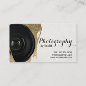 モダン金ゴールドストローク撮影アポイントメント 予約カード (正面)