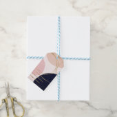 モダン金ゴールドストローク&円ピンクミニマルデザイン ギフトタグ (より糸付き)