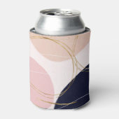 モダン金ゴールドストローク&円ピンクミニマルデザイン 缶クーラー (缶正面)