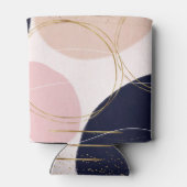 モダン金ゴールドストローク&円ピンクミニマルデザイン 缶クーラー (裏面)