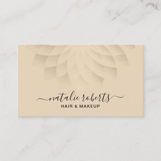 モダン金ゴールドスパイラルメイクアップアーティストヘアサロンスパ 名刺 (正面)