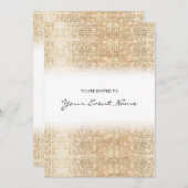 モダン金ゴールドスフェイクケインフェスティバルパーティー 招待状 (正面/裏面)