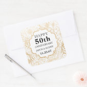 モダン金ゴールドスワールパーティーの好意ステッカー スクエアシール (封筒)