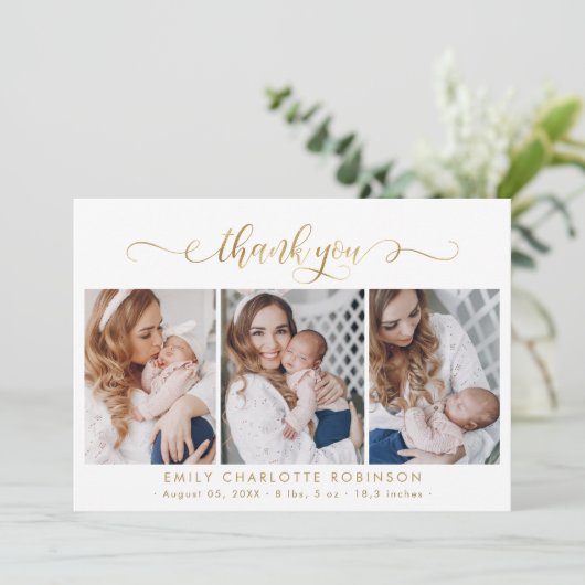 モダン金ゴールドス生まれたばかりのクリプトベビー3 サンキューカード (スタンド正面)
