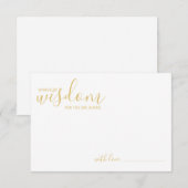 モダン金ゴールドス結婚クリプトのアドバイスとウィッシュカード アドバイスカード (正面/裏面)