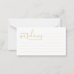 モダン金ゴールドス結婚クリプトのアドバイスとウィッシュカード アドバイスカード