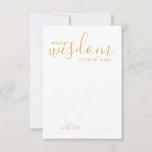 モダン金ゴールドス結婚クリプトのアドバイスとウィッシュカード アドバイスカード