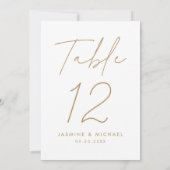 モダン金ゴールドス結婚クリプトのテーブル番号カード (裏面)