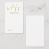 モダン金ゴールドス結婚クリプトのバケット・リスト アドバイスカード (正面/裏面)