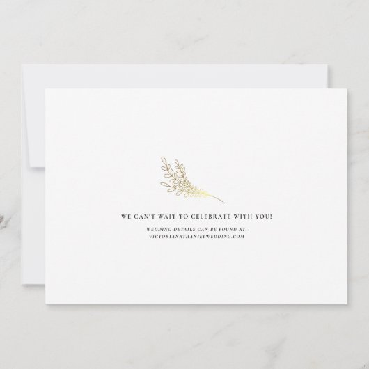 モダン金ゴールドス結婚クリプトの写真の日付の保存 セーブザデート (裏面)