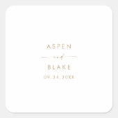 モダン金ゴールドス結婚クリプトの封筒用シール スクエアシール (正面)