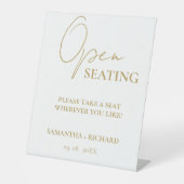 モダン金ゴールドス結婚クリプトの開席記号 台座サイン (正面)