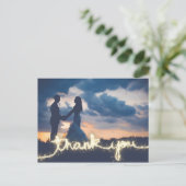 モダン金ゴールドス結婚パーカーの写真 ポストカード (スタンド正面)