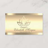 モダン金ゴールドス金ゴールドストライプヨガインストラクター 名刺 (正面)