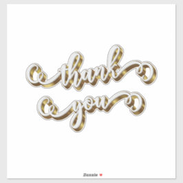モダン金ゴールドタイポグラフィありがとう シール