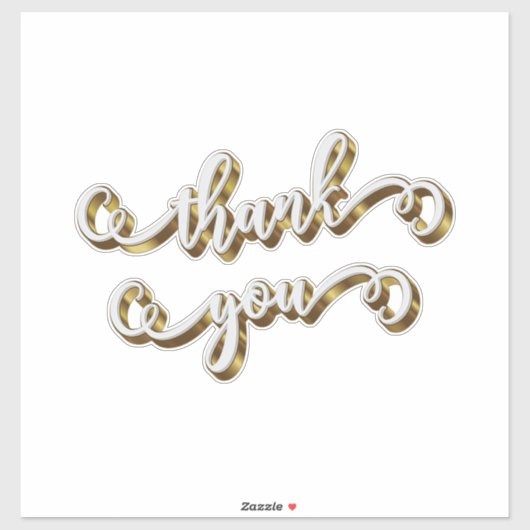 モダン金ゴールドタイポグラフィありがとう シール (シート)
