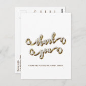 モダン金ゴールドタイポグラフィありがとう ポストカード (正面/裏面)