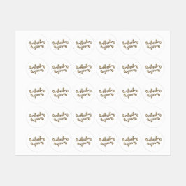 モダン金ゴールドタイポグラフィありがとう ラベル