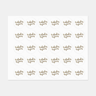 モダン金ゴールドタイポグラフィありがとう ラベル