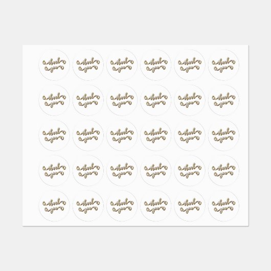 モダン金ゴールドタイポグラフィありがとう ラベル (シート)