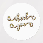 モダン金ゴールドタイポグラフィありがとう ラベル (デザイン2)