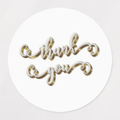 モダン金ゴールドタイポグラフィありがとう ラベル (デザイン1)