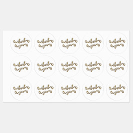 モダン金ゴールドタイポグラフィありがとう ラベル