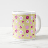 モダン金ゴールドタイポグラフィフローラモノグラム名 ジャンボコーヒーマグカップ (正面右)