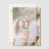 モダン金ゴールドタイポグラフィ卒業党 ベラム紙招待状 (オフセット (カップル))