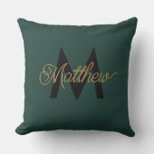 モダン金ゴールドタイポグラフィ名前とモノグラムメニューの追加 クッション (正面)