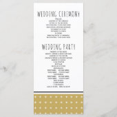 モダン金ゴールドタイポグラフィ幾何学的ウェディングプログラム プログラム (裏面)