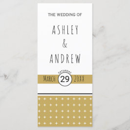 モダン金ゴールドタイポグラフィ幾何学的ウェディングプログラム プログラム