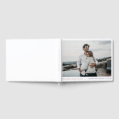 モダン金ゴールドタイポグラフィ結婚写真 ゲストブック (全面)