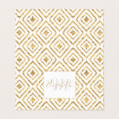 モダン金ゴールドダイヤモンドシェイプズドールズ部族イカット 名刺 (外部フラット)