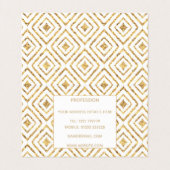 モダン金ゴールドダイヤモンドシェイプズドールズ部族イカット 名刺 (内部フラット)