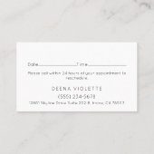 モダン金ゴールドダイヤモンドパターンブラックアポイントメント 名刺 (裏面)