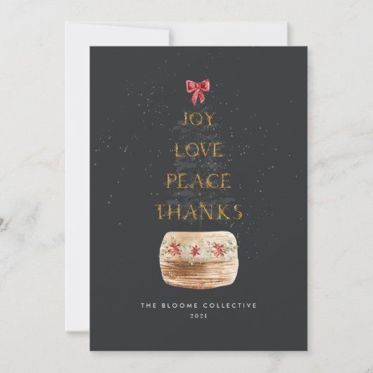 モダン金ゴールドダークグレイミニマルタイポグラフィ事業 シーズンカード (正面)