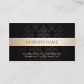 モダン金ゴールドダークストライプのダマスクのギフト券 割引カード (正面)