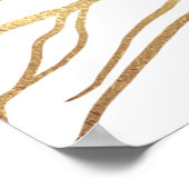 モダン金ゴールドツリーシルエットミニマルホワイトデザイン ポスター (角)