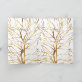 モダン金ゴールドツリーシルエットミニマル白デザイン シーズンカード (内部)