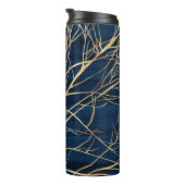 モダン金ゴールドツリーシルエッミニマルトブルーデザイン タンブラー (回転右)