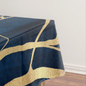 モダン金ゴールドツリーシルエッミニマルトブルーデザイン テーブルクロス (インサイチュ)
