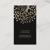 モダン金ゴールドツリールートウェルネスメディテーションヨガスパ 名刺 (裏面)