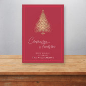 モダン金ゴールドツリー赤い家族 シーズンカード