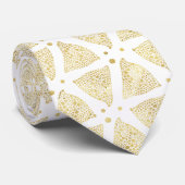 モダン金ゴールドテクスチャジオメトリ三角形パターン ネクタイ (ロール)