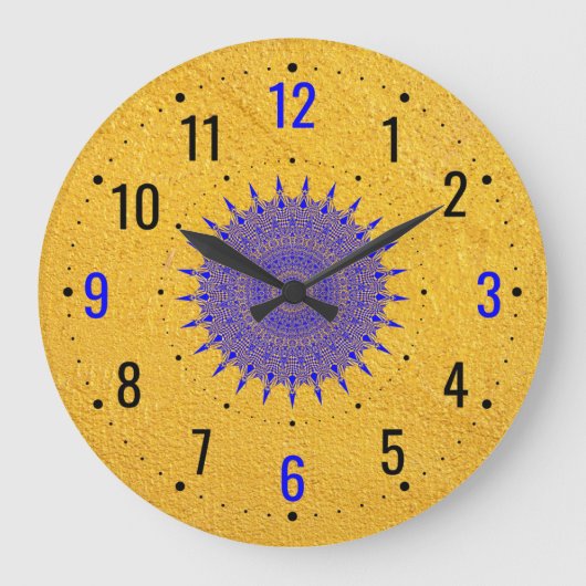 モダン金ゴールドデコーユニークル&ファンシー ラージ壁時計 (正面)