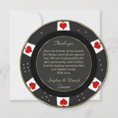 モダン金ゴールドトランプのポーカーチップ結婚の感謝 サンキューカード (裏面)